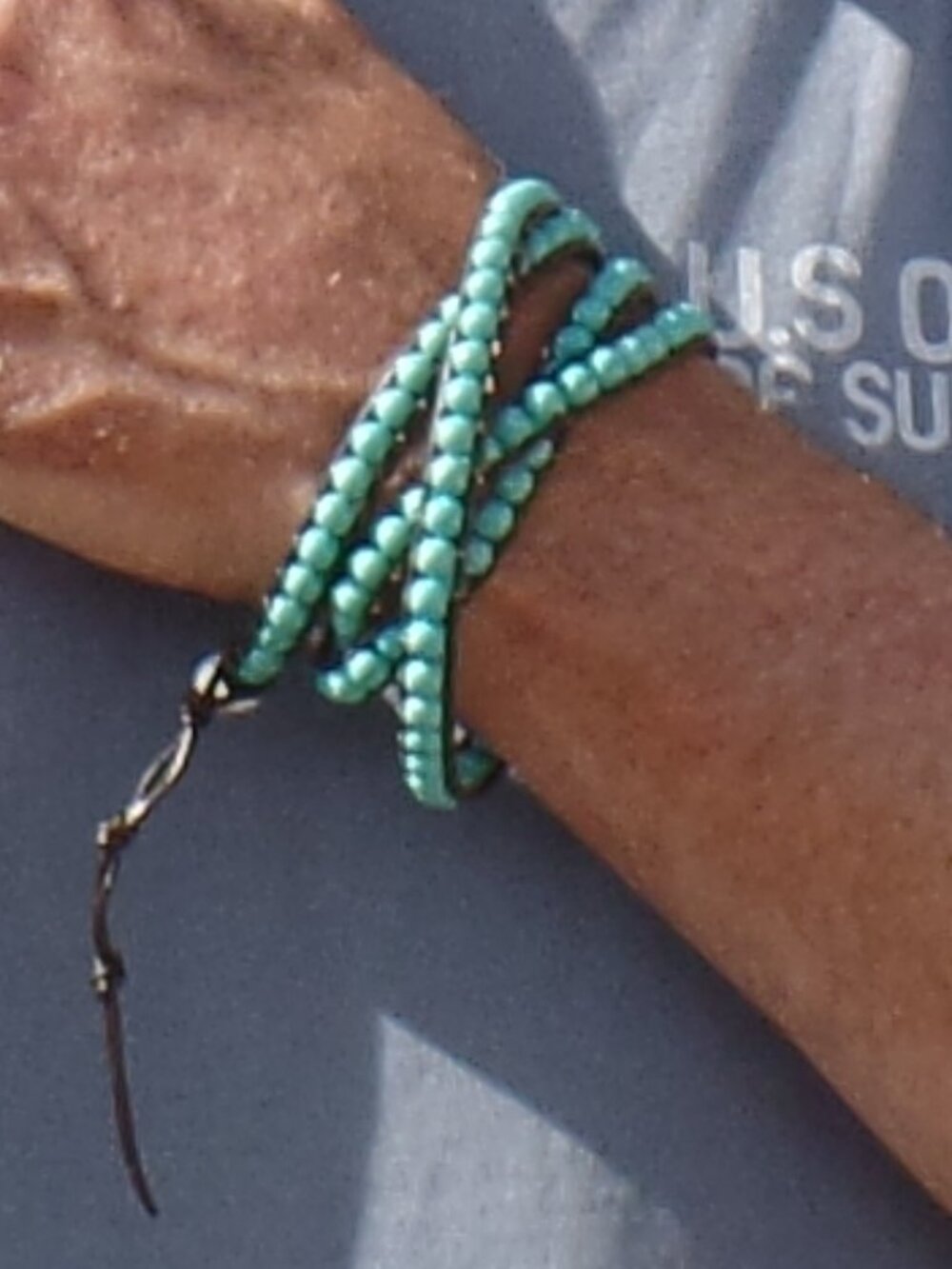 Howlite Turquoise STONE Bracelet Wrap NWOT